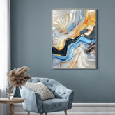Celestial Current - Hand Painted Textured Aluminum Wall Art.